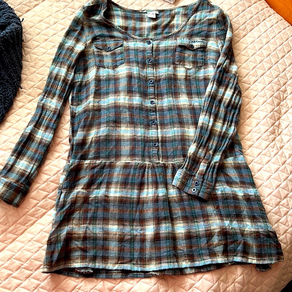 Billabong Flannel Tunic sz L